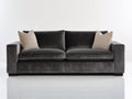 Canapé droit - Velours - 199 x 101 x 86 cm - Gris anthracite - Contemporain