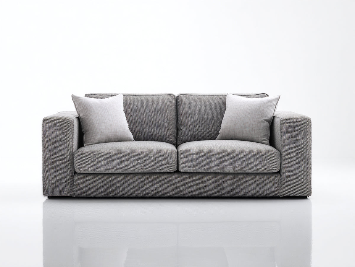 Canapé droit - Tissu tissé - 187 x 95 x 83 cm - Gris moyen - Moderne