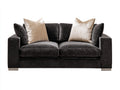 Canapé droit - Velours chenille - 192 x 96 x 84 cm - Gris charbon - Moderne