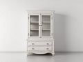 Vitrine - Bois - 106 x 45 x 193 cm - Blanc - Style vintage