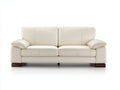 Canapé droit - Cuir - 196 x 96 x 90 cm - Ivoire - Classique contemporain