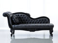 Chaise longue - Velours-Bois - 193 x 78 x 94 cm - Noir - Style baroque