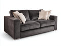 Canapé droit - Velours - 198 x 102 x 88 cm - Gris anthracite - Contemporain