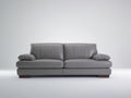Canapé droit - Cuir - 214 x 96 x 88 cm - Gris moyen - Contemporain