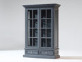 Vitrine - Bois - 118 x 50 x 203 cm - Bleu gris - Style traditionnel