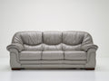 Canapé droit - Cuir - 218 x 98 x 96 cm - Gris perle - Classique contemporain