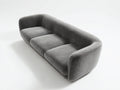 Canapé droit - Velours côtelé - 228 x 98 x 78 cm - Gris moyen - Contemporain