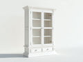 Vitrine - Bois - 112 x 48 x 198 cm - Blanc - Style traditionnel