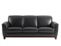 Canapé droit - Cuir synthétique-Bois - 226 x 97 x 88 cm - Noir-Marron - Style contemporain