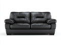 Canapé droit - Cuir - 188 x 95 x 91 cm - Noir - Classique contemporain