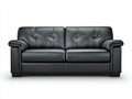 Canapé droit - Cuir - 190 x 92 x 91 cm - Noir - Classique contemporain