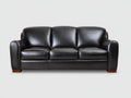 Canapé droit - Cuir synthétique - 221 x 96 x 87 cm - Noir - Style contemporain