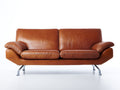 Canapé droit - Cuir - 188 x 91 x 84 cm - Brun caramel - Contemporain