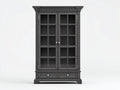 Vitrine - Bois - 114 x 48 x 206 cm - Noir - Style classique
