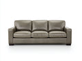 Canapé droit - Cuir - 218 x 92 x 86 cm - Gris taupe - Contemporain