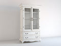 Vitrine - Bois - 110 x 48 x 202 cm - Blanc - Style classique