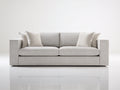 Canapé droit - Tissu - 198 x 99 x 84 cm - Beige clair - Contemporain